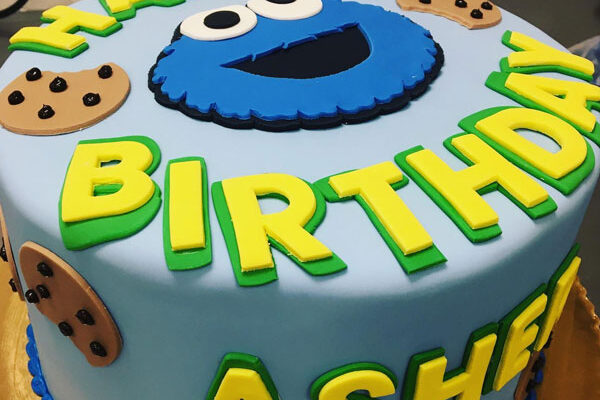 Cookie monster birthday cake