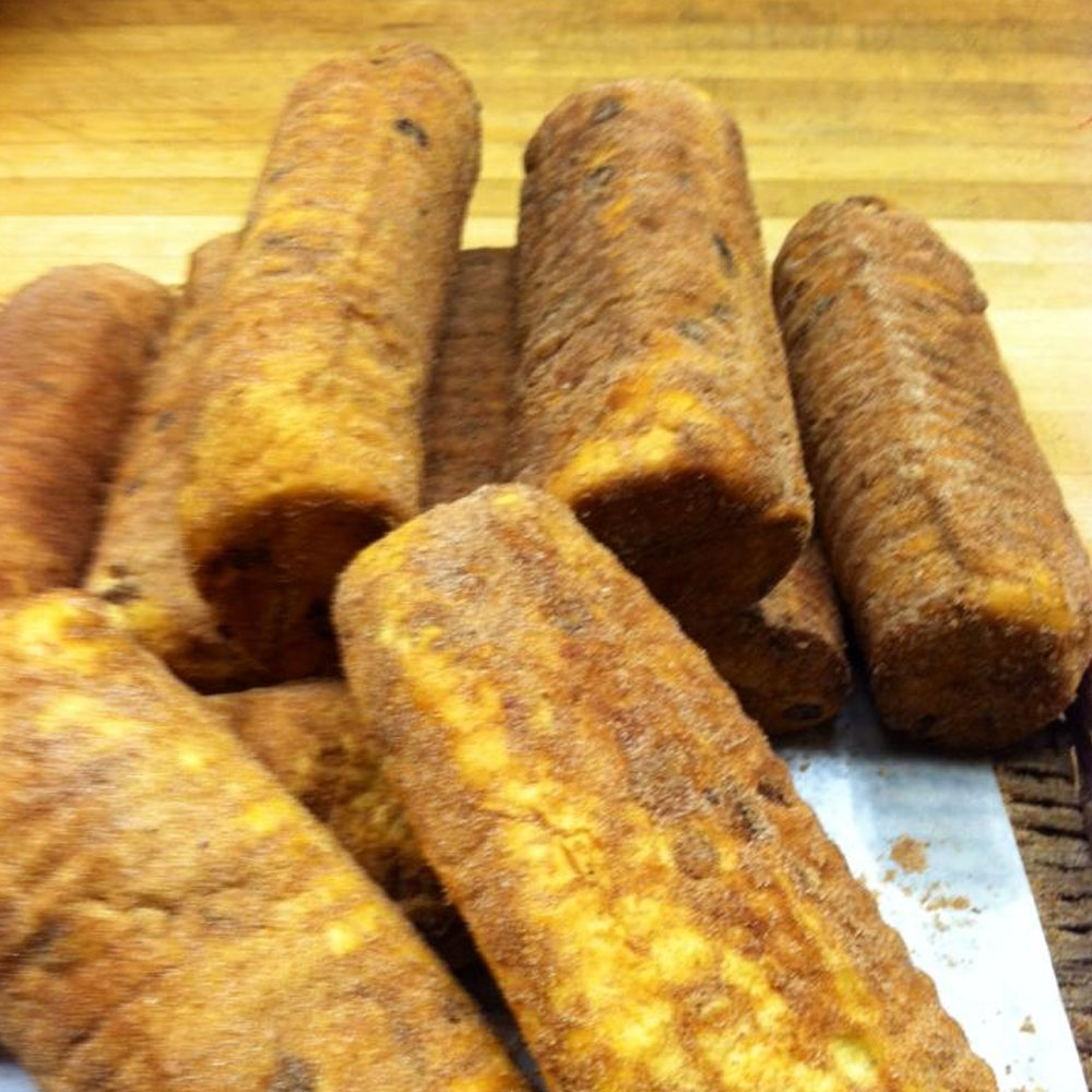 Cinnamon raisin cylinder loaves