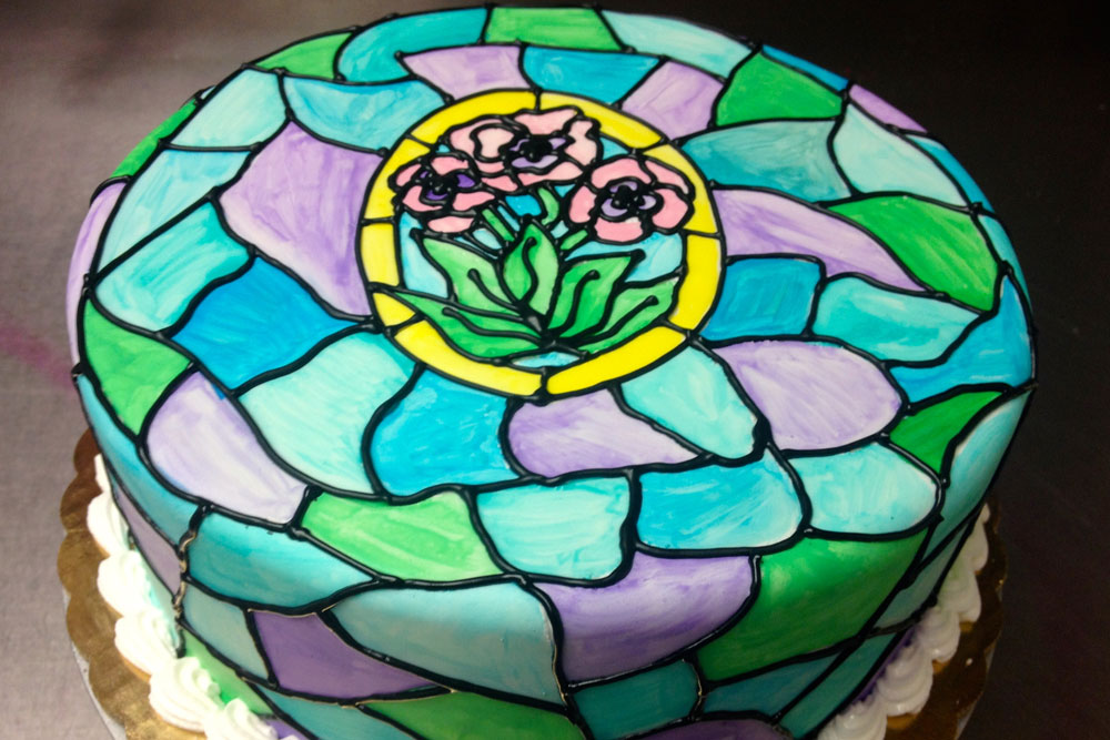 stained glass cake