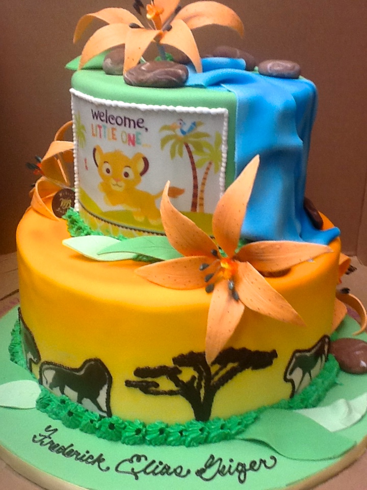 Baby Lion King shower cake