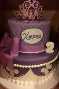 Purple princess cake with a tiara